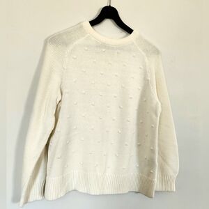 Cream Old Navy Knit Sweater with Bobbles in Size Large